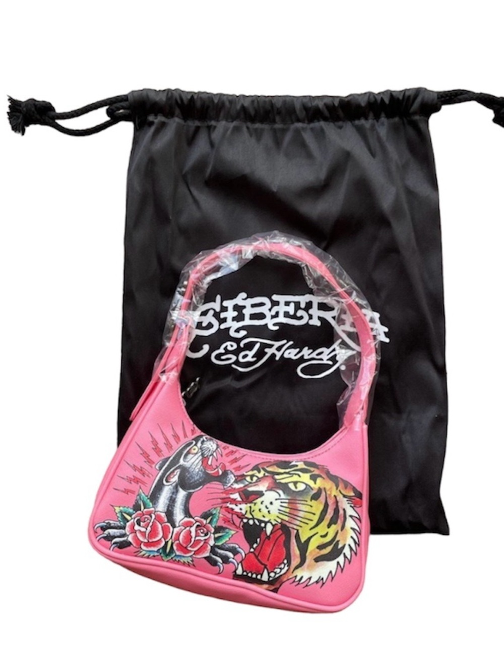Ed Hardy Pink Tattoo-Graphic Shoulder Bag